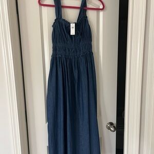 Gap Blue Denim Midi Dress NWT S